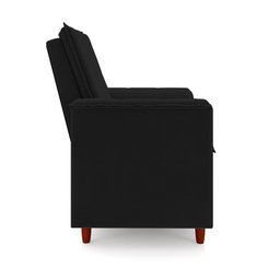 Poltrona de Amamentação Quarto Infantil com Puff Kate Pés Palito Suede Preto - New Belle Poltrona Co - 7