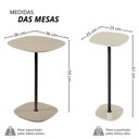 Ver imagem 3 de Conjunto Mesa Lateral Florença Alta e Baixa - Lf 049