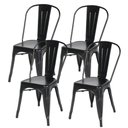 Ver imagem 1 de Kit com 4 Cadeira Tolix Iron Design Preto Aço Industrial Sala Cozinha Jantar Bar