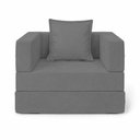 Ver imagem 2 de Poltrona Cama Modular Mold Boucle Grafite Reclinável Espuma D28 Cinza Loja Sheep