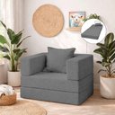 Ver imagem 1 de Poltrona Cama Modular Mold Boucle Grafite Reclinável Espuma D28 Cinza Loja Sheep