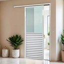 Ver imagem 1 de Porta de Correr Suspensa 210x70cm Meia Veneziana Meia Vidro Dir L.25 Brimak