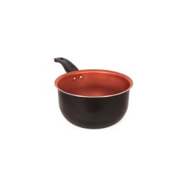 Panela Antiaderente 18 Cm com Tampa de Vidro – Preto e Cobre - 3