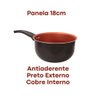 Panela Antiaderente 18 Cm com Tampa de Vidro – Preto e Cobre - 4