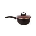 Ver imagem 2 de Panela Antiaderente 18 Cm com Tampa de Vidro – Preto e Cobre