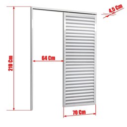 Porta de Correr Suspensa 210x70cm Veneziana Esq L.25 Brimak - 6