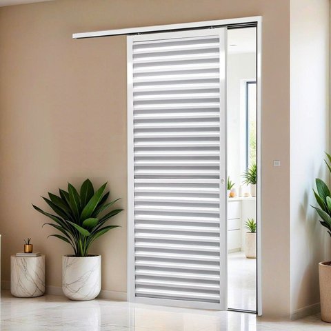 Porta de Correr Suspensa 210x70cm Veneziana Esq L.25 Brimak Abertura Esquerda