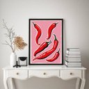 Ver imagem 2 de Quadro Decorativo para Cozinha Pimentas 24x18cm:moldura Branca