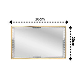 Bandeja de Metal com Espelho Dourada 20cm X 30cm X 4cm - Lyor - 4