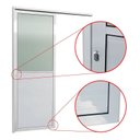 Ver imagem 2 de Porta de Correr Suspensa 210x70cm Meia Lambril Meia Vidro Esq L.25 Brimak Abertura Esquerda
