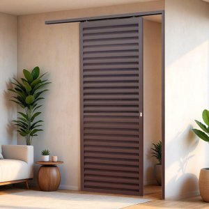 Porta de Correr Suspensa 210x70cm Veneziana Esq L.25 Brimak