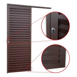Porta de Correr Suspensa 210x70cm Veneziana Esq L.25 Brimak - 3