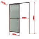 Ver imagem 6 de Porta de Correr Suspensa 210x70cm Vidrao Dir L.25 Brimak Abertura Direita Cinza/Corten