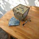 Ver imagem 1 de Cofre Guardar Woodbox Desafio 30 Mil Junte Dinheiro Natural