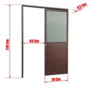Ver imagem 6 de Porta de Correr Suspensa 210x70cm Meia Lambril Meia Vidro Esq L.25 Brimak Abertura Esquerda