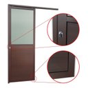 Ver imagem 3 de Porta de Correr Suspensa 210x70cm Meia Lambril Meia Vidro Esq L.25 Brimak Abertura Esquerda