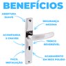 Fechadura para Porta Interna Aço Inox Polido Cromado | Aliança | Kit 04 Un - 3