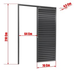 Porta de Correr Suspensa 210x70cm Veneziana Esq L.25 Brimak - 6