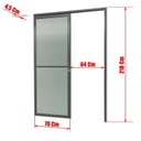 Ver imagem 6 de Porta de Correr Suspensa 210x70cm Vidrao Dir L.25 Brimak Abertura Direita Cinza