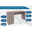 Ver imagem 3 de Mesa de Computador Solteiro Me4102 C/ 3 Gavetas Branco - Tecno Mobili