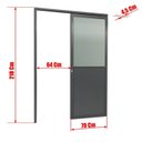 Ver imagem 6 de Porta de Correr Suspensa 210x70cm Meia Lambril Meia Vidro Esq L.25 Brimak Abertura Esquerda