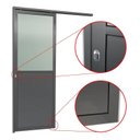 Ver imagem 3 de Porta de Correr Suspensa 210x70cm Meia Lambril Meia Vidro Esq L.25 Brimak Abertura Esquerda