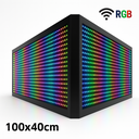 Ver imagem 2 de Painel Letreiro Led 100x40 Duplo Lado Rgb Externo Wifi Temp
