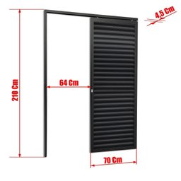 Porta de Correr Suspensa 210x70cm Veneziana Esq L.25 Brimak - 6