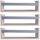 Ver imagem 1 de Kit 3 Prateleira para Livros 50cm Branco Trava Azul Claro
