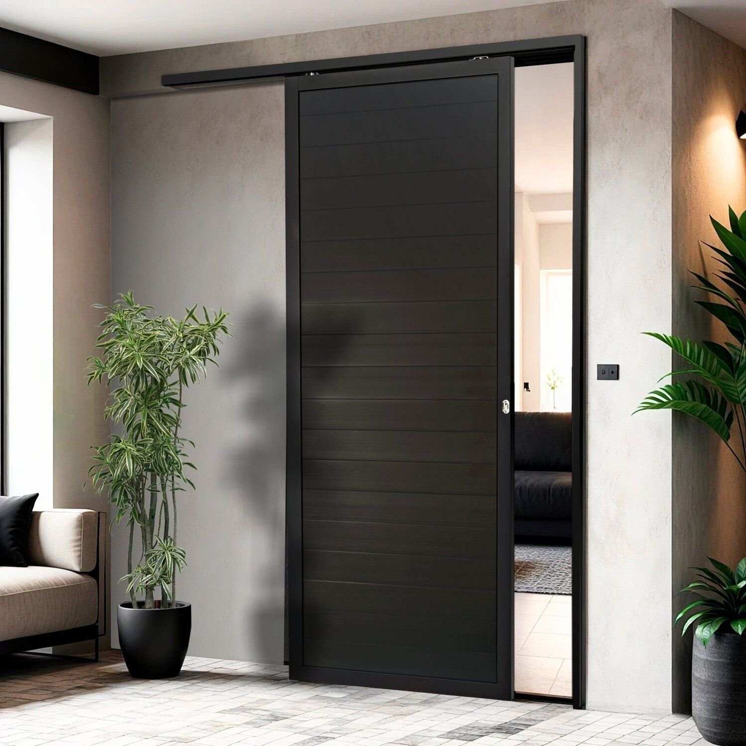 Porta de Correr Suspensa 210x100cm Lambril Dir L.25 Brimak
