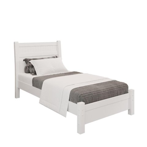 Cama Solteiro Pérola 100% Mdf Mais Móveis - Neve
