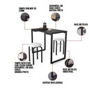 Ver imagem 4 de Mesa Multiuso Preto 90 Cm com 02 Banquetas Corino Preto