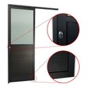 Ver imagem 3 de Porta de Correr Suspensa 210x70cm Meia Lambril Meia Vidro Esq L.25 Brimak Abertura Esquerda