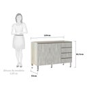 Ver imagem 3 de Balcão de Pia sem Tampo para Cozinha 120cm 2 Portas e 4 Gavetas Luci Luciane Móveis
