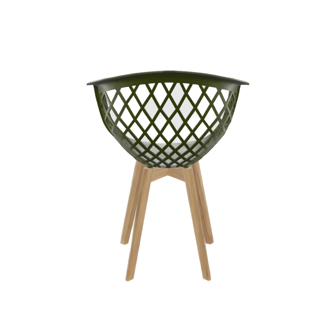 Cadeira Web Pp Verde Musgo Wood - 3