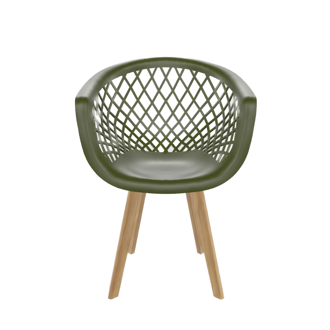 Cadeira Web Pp Verde Musgo Wood - 2