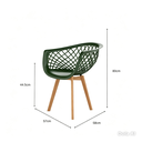 Ver imagem 4 de Cadeira Web PP Verde Musgo Wood - Assento em Polipropileno e Pés de Madeira