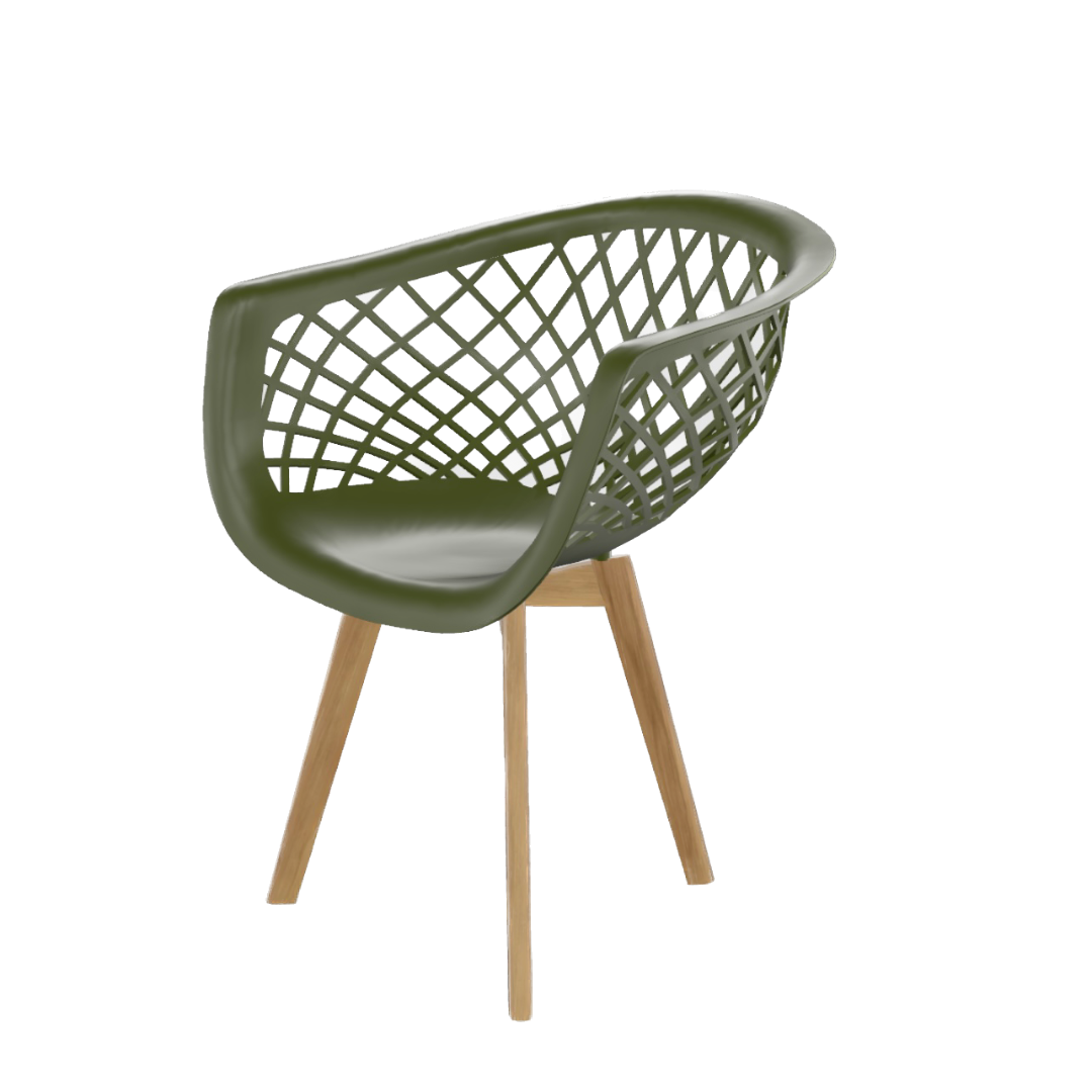 Cadeira Web Pp Verde Musgo Wood