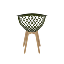Ver imagem 3 de Cadeira Web PP Verde Musgo Wood - Assento em Polipropileno e Pés de Madeira
