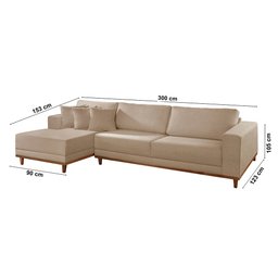 Sofá Cronos 03 Metros Chaise Lado Esquerdo Meu Sofá Online - 3