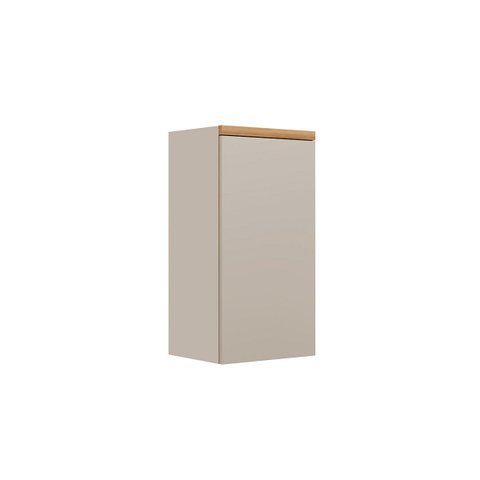 Armário Aéreo Decorativo Solari 40cm Porta Dobradiças com Amortecimento Mdf Jequitibá/gris Fosco G77