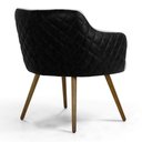 Ver imagem 4 de Kit 2 Poltronas Decorativas Algodão Rosa Sintético Preto Matelassê Pé Palito Alya- Larbelle