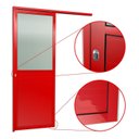 Ver imagem 3 de Porta de Correr Suspensa 210x70cm Meia Lambril Meia Vidro Esq L.25 Brimak Abertura Esquerda
