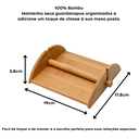 Ver imagem 5 de Porta Guardanapos de Mesa com Suporte Porta Gaurdanapo de Bambu Decoração Mesa Posta 19x17,8x5,8cm -