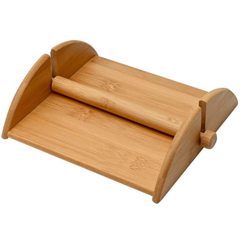 Porta Guardanapos de Mesa com Suporte Porta Gaurdanapo de Bambu Decoração Mesa Posta 19x17,8x5,8cm -