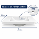 Ver imagem 3 de Gabinete Banheiro Stilo 73cm com Cuba Pia Armário Suspenso Montado Fimap Branco Grafite