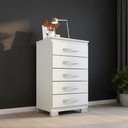 Ver imagem 1 de Cômoda 5 Gavetas Compacta para Quarto Branco