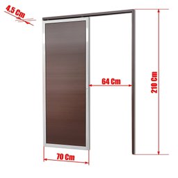 Porta de Correr Suspensa 210x70cm Lambril Dir L.25 Brimak - 6