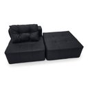 Ver imagem 5 de Poltronas Serena 2 Peças Modular Sofá de Chão Nobuck Estrutura sem Madeira de Espuma D28 Leve