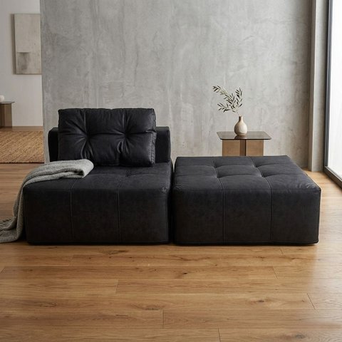 Poltronas Serena 2 Peças Modular Sofá de Chão Nobuck Estrutura sem Madeira de Espuma D28 Leve